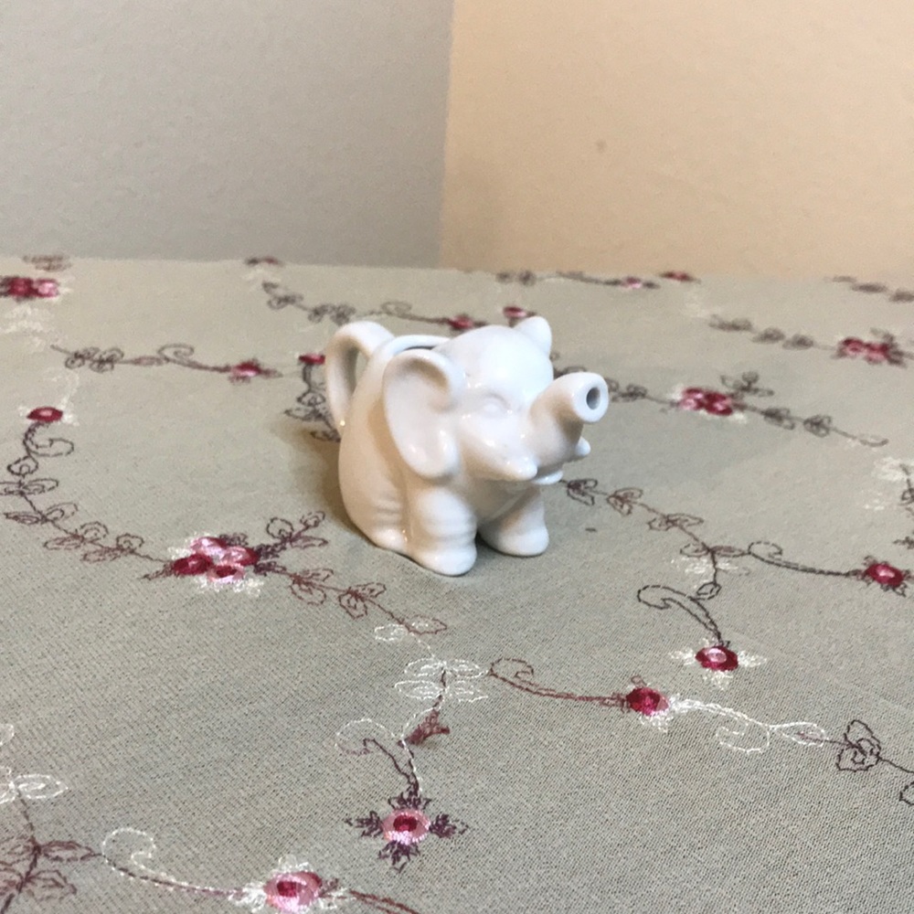 Mini White Ceramic Elephant Creamer